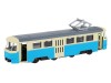 Трамвай "Автопанорама", синий, 1/90, свет, звук, инерция, в/к 22*13,5*5,8 см