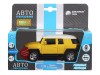 Машина "АВТОПАНОРАМА" Toyota FJ Cruiser,желтый, 1/32, свет, звук, инерция, в/к 17,5*13,5*9 см
