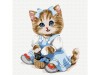 Картина по номерам 20x20 КОШЕЧКА С КОРЗИНКОЙ (14 цветов)