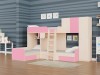 Трехместная кровать ТРИО/2 Дуб молочный/Розовый