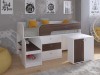Кровать чердак Астра 9 V7 Белый/Дуб Шамони